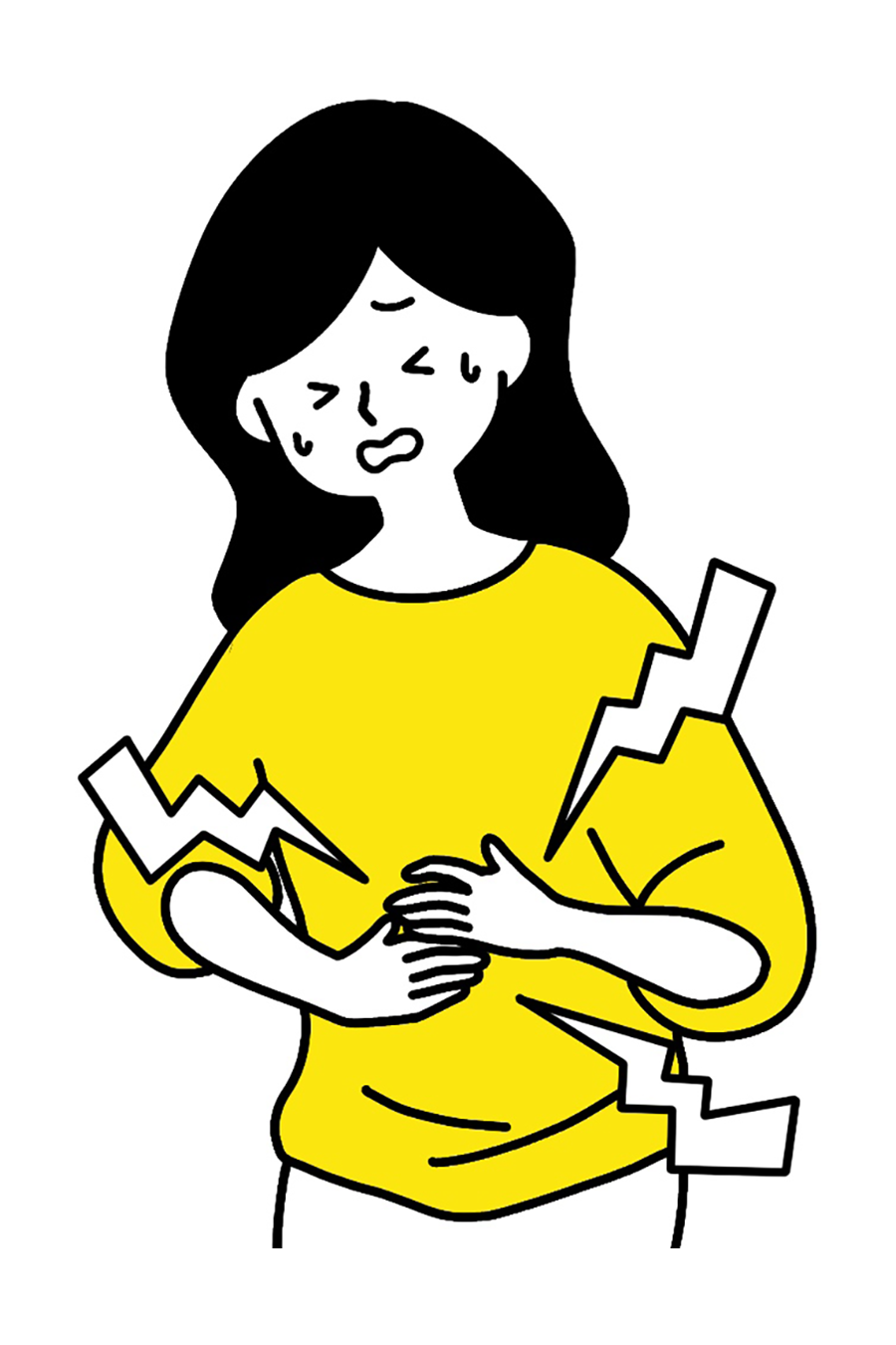 胃の不調を感じる女性