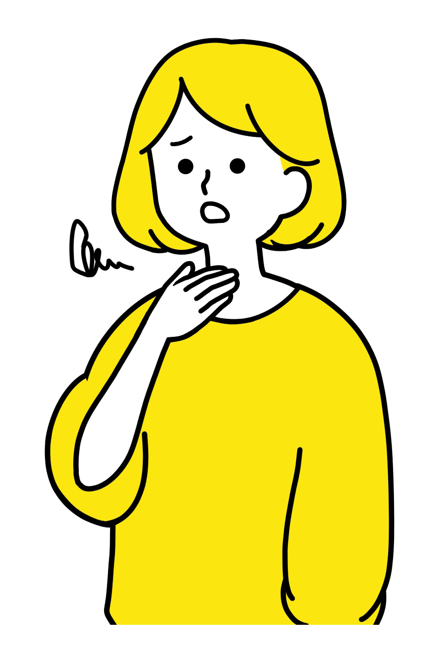 のどに違和感を感じる女性